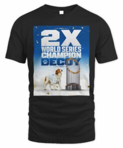 Dodgers 2X World Series Champion Dog Mascot Baseball T-Shirt