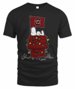South Carolina Gamecocks Snoopy House Holiday Lights T-Shirt