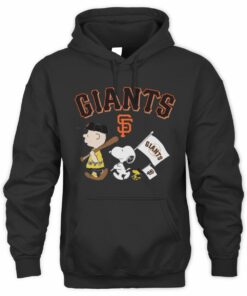 Giants Peanuts Series Charlie Brown Snoopy Flag Baseball Hoodie