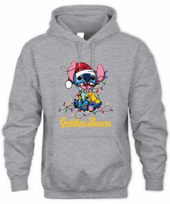California Golden Bears Stitch Santa Christmas Lights Hoodie