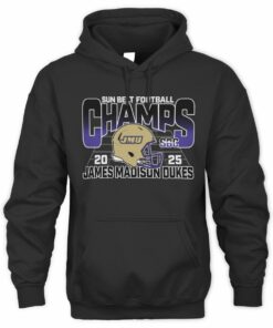 NCAA Shop Sun Belt Champs 2025 James Madison Dukes Helmet Graphic Hoodie