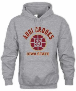 Iowa State Basketball Audi Crooks Name Number Ball Grey Official Hoodie