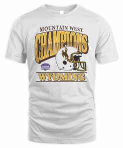 Wyoming Cowboys Helmet 2025 Mountain West Football Champions T-Shirt