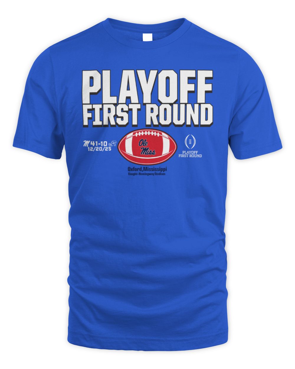NCAA Shop Ole Miss Rebels 2025 CFP First Round Winner T Shirt