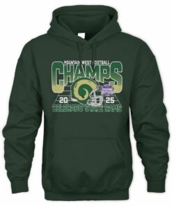 Colorado State Rams 2025 Football Helmet Mountain West Champs Hoodie