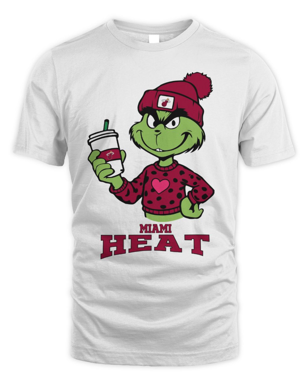 Miami Heat Grinch Heart Christmas Basketball T-Shirt