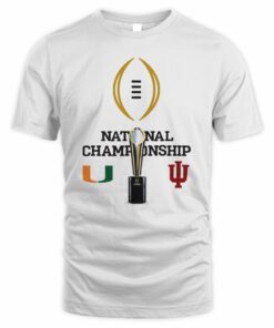 Miami Hurricanes Vs Indiana Hoosiers Matchup 2025-2026 CFP National Championship On January 19th 2026 Official Logo T-Shirt