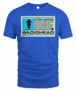 Waste Merch Fitter Happier Cyan Patch T-Shirt