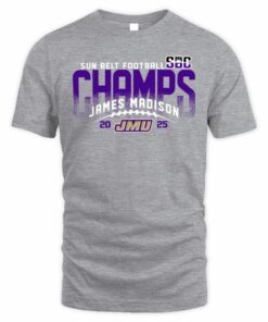James Madison Dukes 2025 Sun Belt Football Champs T-Shirt