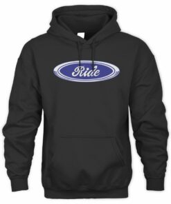 Ride Podcast Merch Heritage Logo Black Tee Hoodie