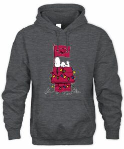 Arkansas Razorbacks Snoopy House Christmas Lights Hoodie