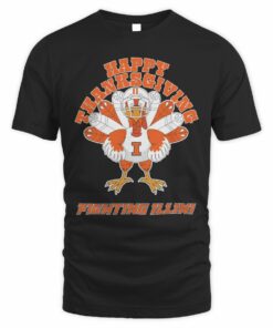 Illinois Fighting Illini Happy Thanksgiving Turkey T-Shirt