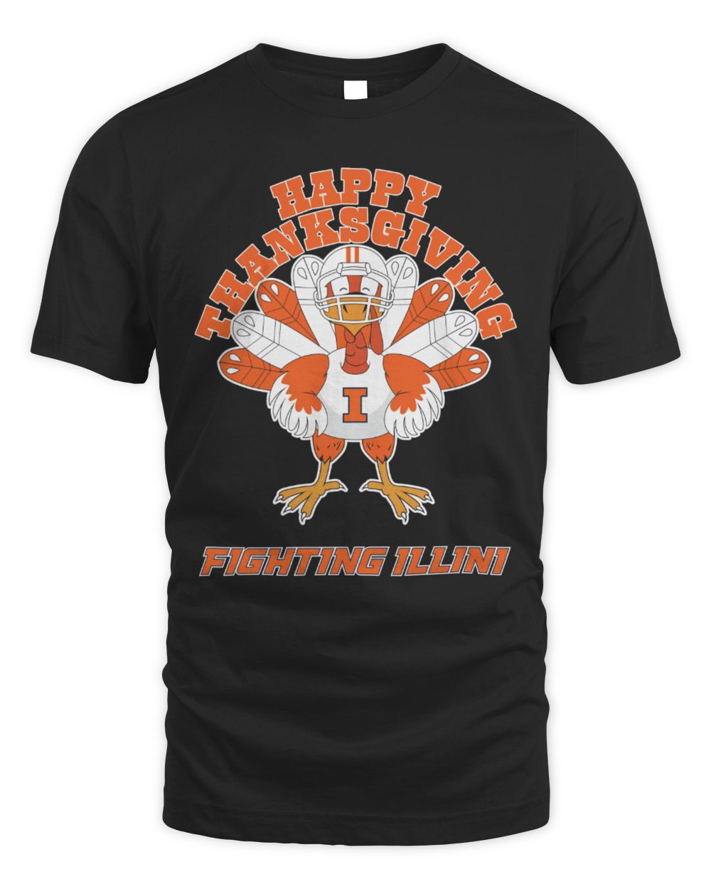 Illinois Fighting Illini Happy Thanksgiving Turkey T-Shirt