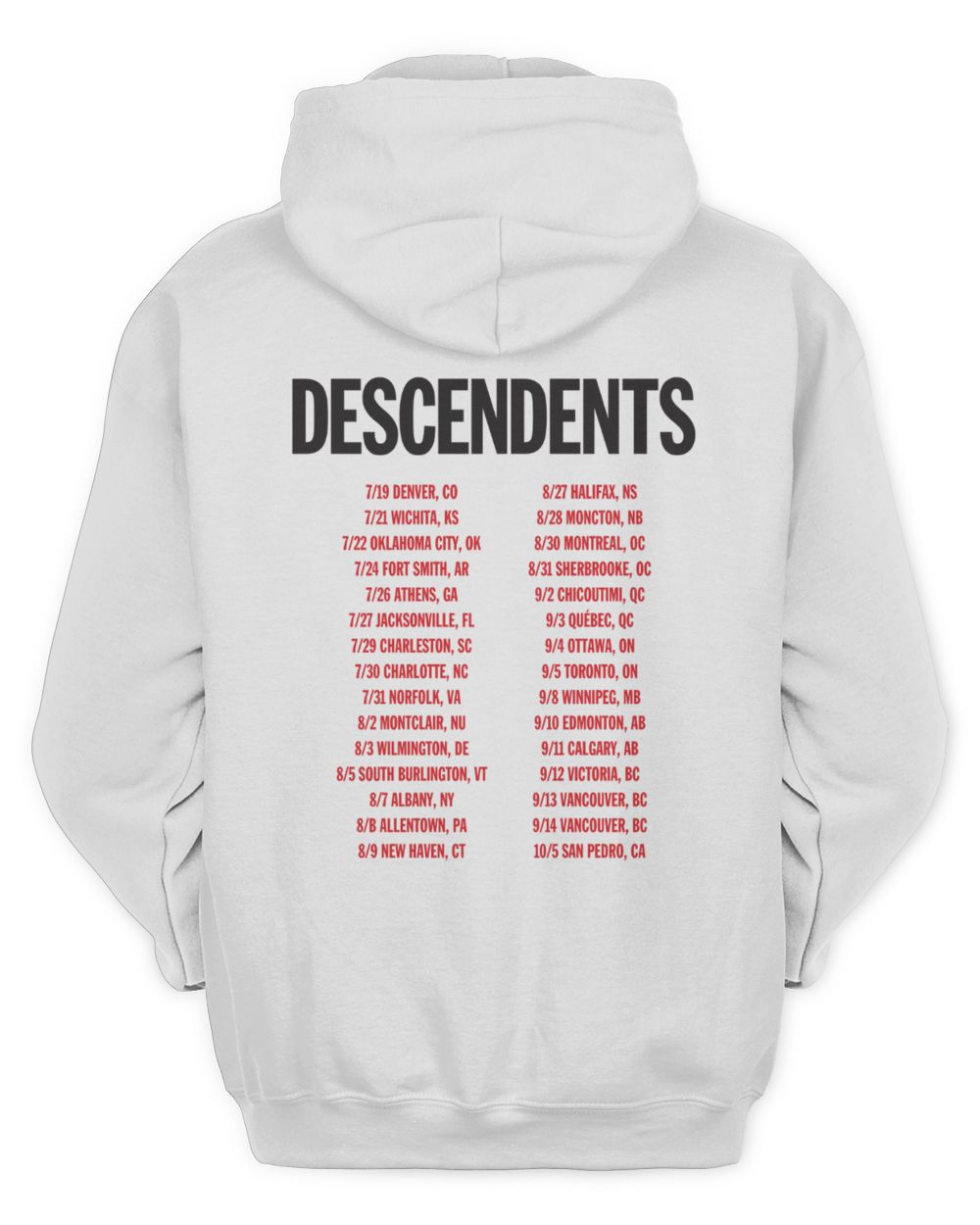 Descendents Merch 2025 Tour Hoodie