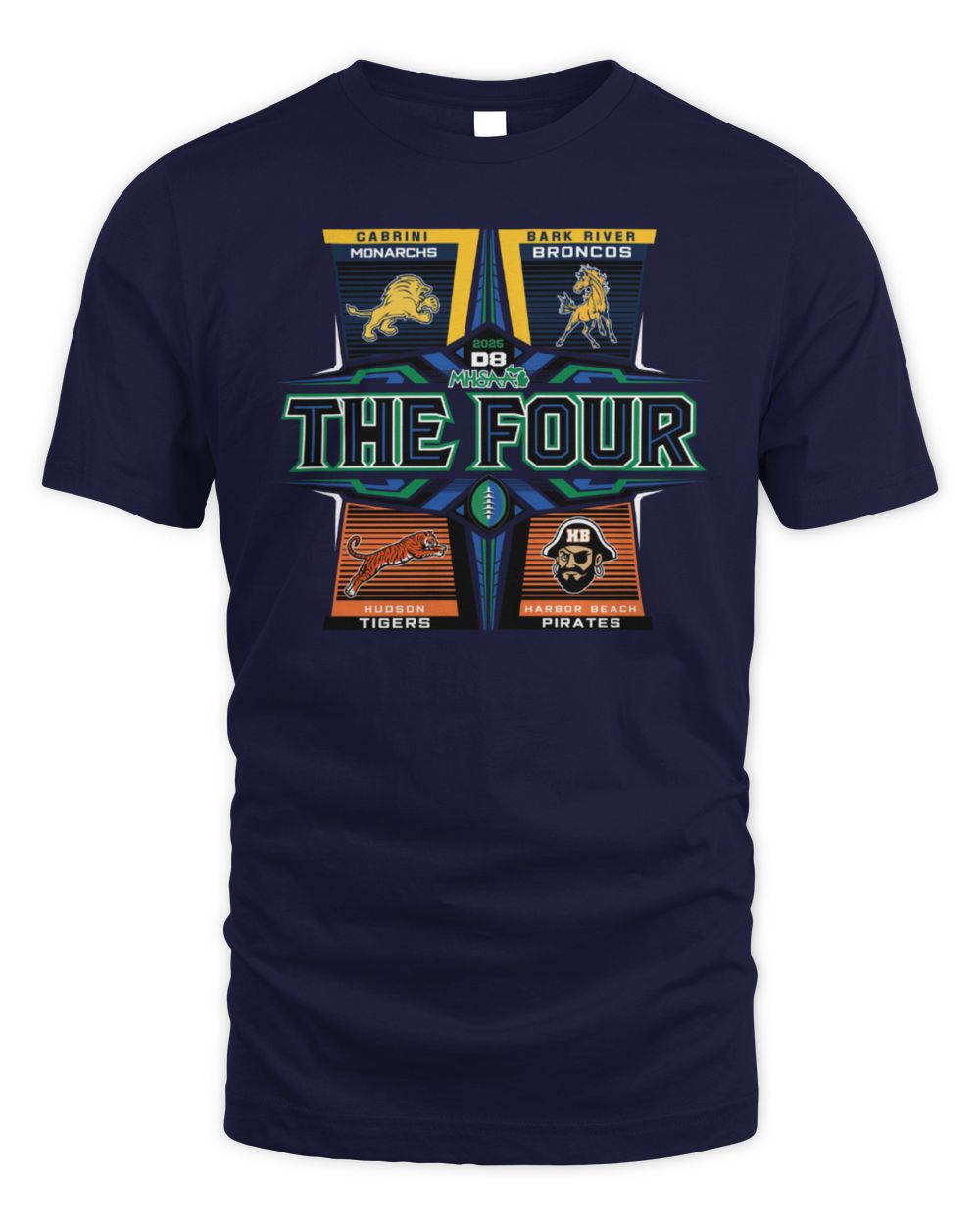 Official 2025 MHSAA Football D8 The Four T-Shirt