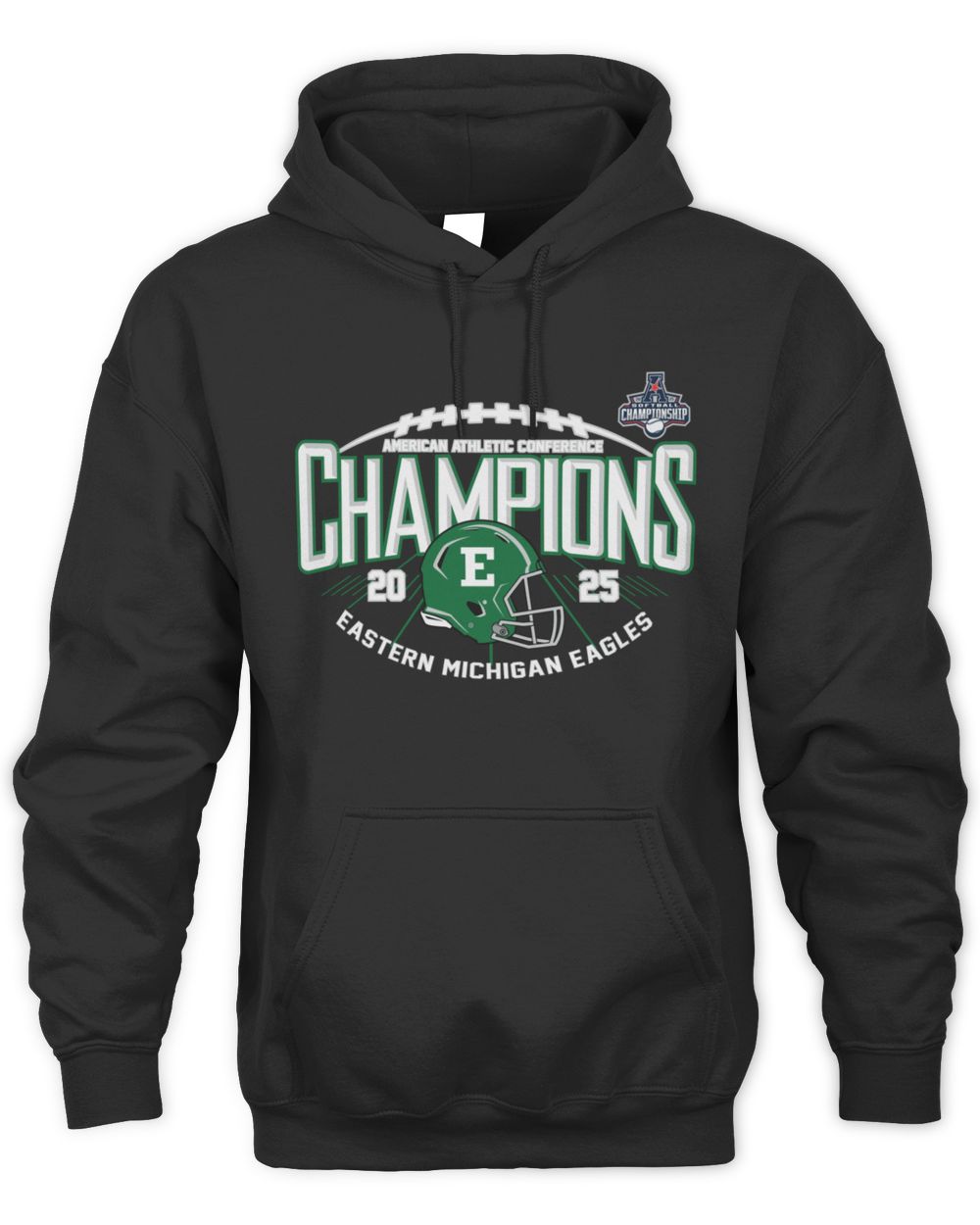 American Athletic Conference Champions Eastern Michigan Eagles 2025 Football Helmet Hoodie