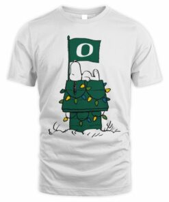 Oregon Ducks Snoopy House Holiday Lights T-Shirt