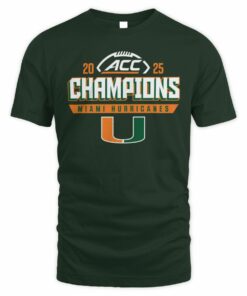 Miami Hurricanes 2025 ACC Football Conference Champions Locker Room T-Shirt