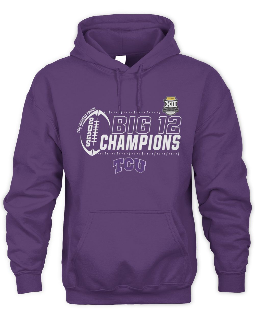 Official TCU Horned Frogs Football Champions Big 12 Conference 2025 Hoodie