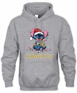 UCF Knights Stitch Santa Christmas Lights Hoodie