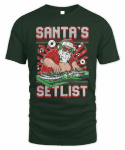 Santa's Setlist Ugly Christmas Barstool T-Shirt