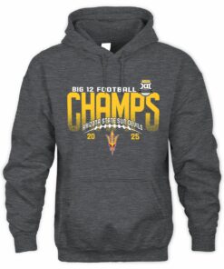Arizona State Sun Devils Big 12 Champs 2025 Official Championship Football Hoodie