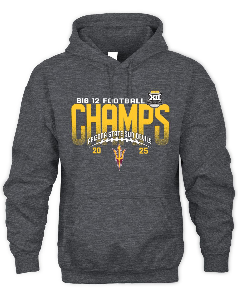Arizona State Sun Devils Big 12 Champs 2025 Official Championship Football Hoodie