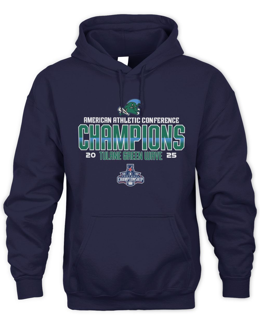 Tulane Green Wave College Football American Athletic Champions 2025 Hoodie