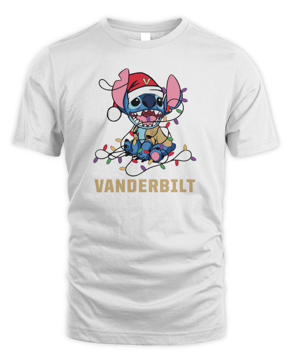 Vanderbilt Commodores Cute Stitch Christmas Lights NCAA T-Shirt