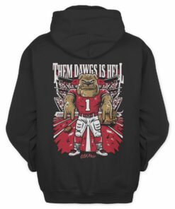 Bulldog Number 1 Them Dawgs Is Hell Fan Graphic Hoodie