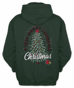Merry Christmas Louisville Cardinals Very Merry Holiday Tree Logo Hoodie