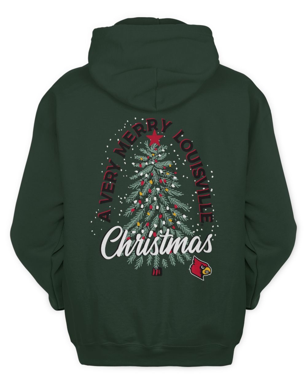 Merry Christmas Louisville Cardinals Very Merry Holiday Tree Logo Hoodie
