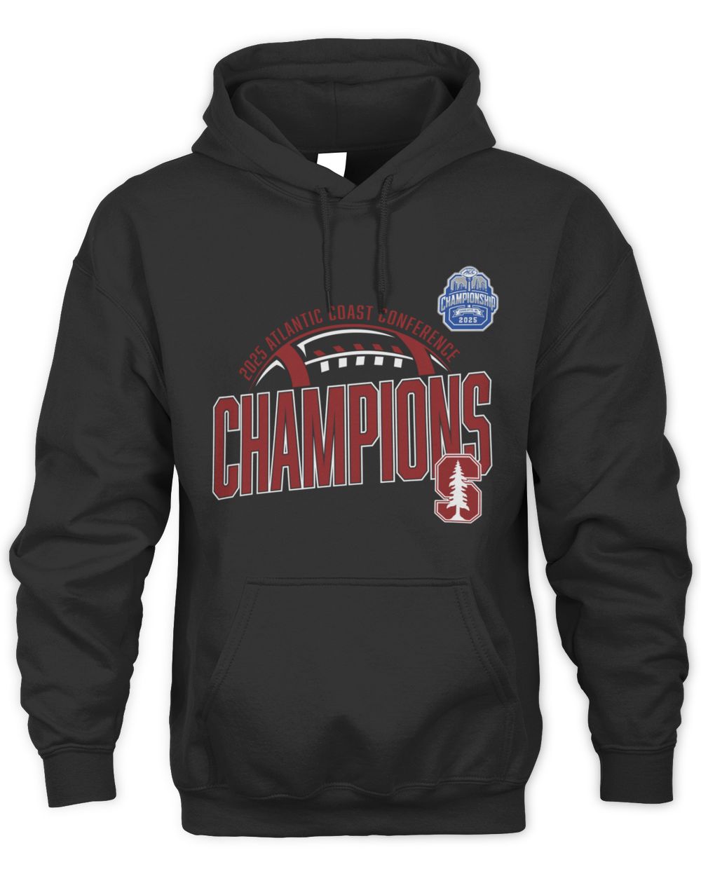 Official Stanford Cardinal 2025 ACC Champions Logo Football Hoodie