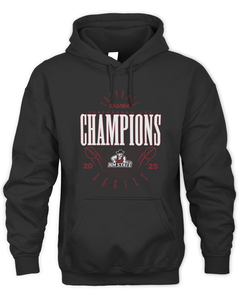 Official New Mexico State Aggies Conference USA 2025 Champions Graphic Hoodie