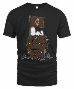 Wyoming Cowboys Snoopy House Holiday Lights T-Shirt