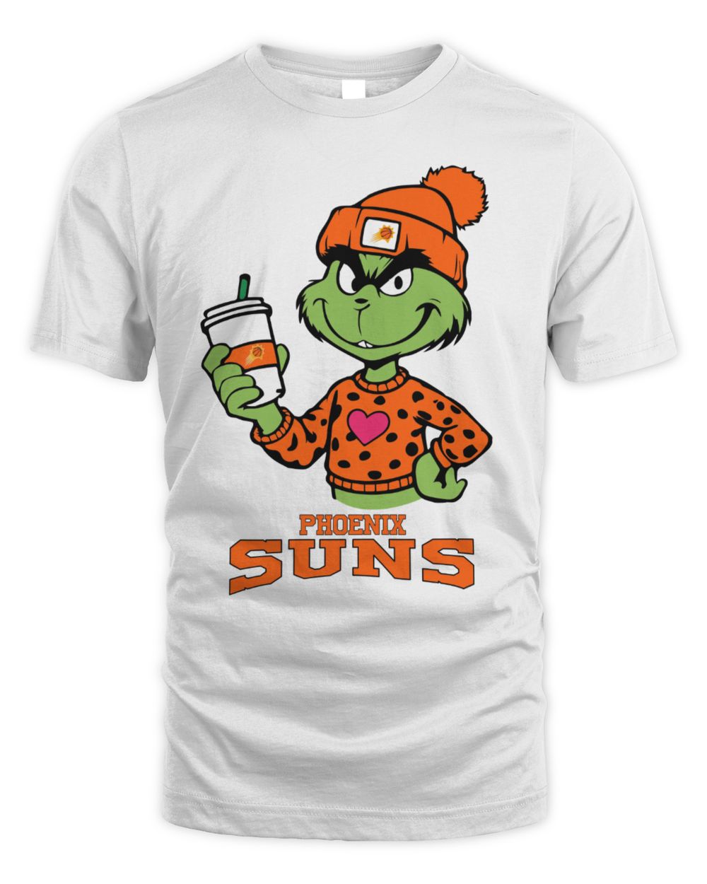 Phoenix Suns Grinch Heart Christmas Basketball T-Shirt