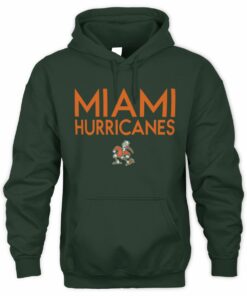 Miami Hurricanes Locker Wordmark Green Official Hoodie