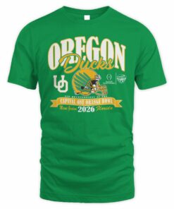 NCAA Shop Unisex Blue 84 Green Oregon Ducks College Football Playoff 2026 Orange Bowl T-Shirt