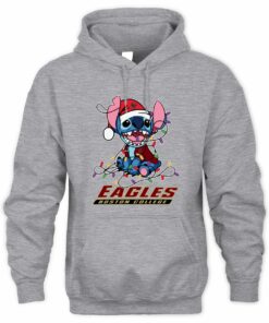 Boston College Eagles Stitch Santa Christmas Lights Hoodie
