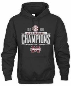 SEC Football Champions 2025 Mississippi State Bulldogs Logo Hoodie