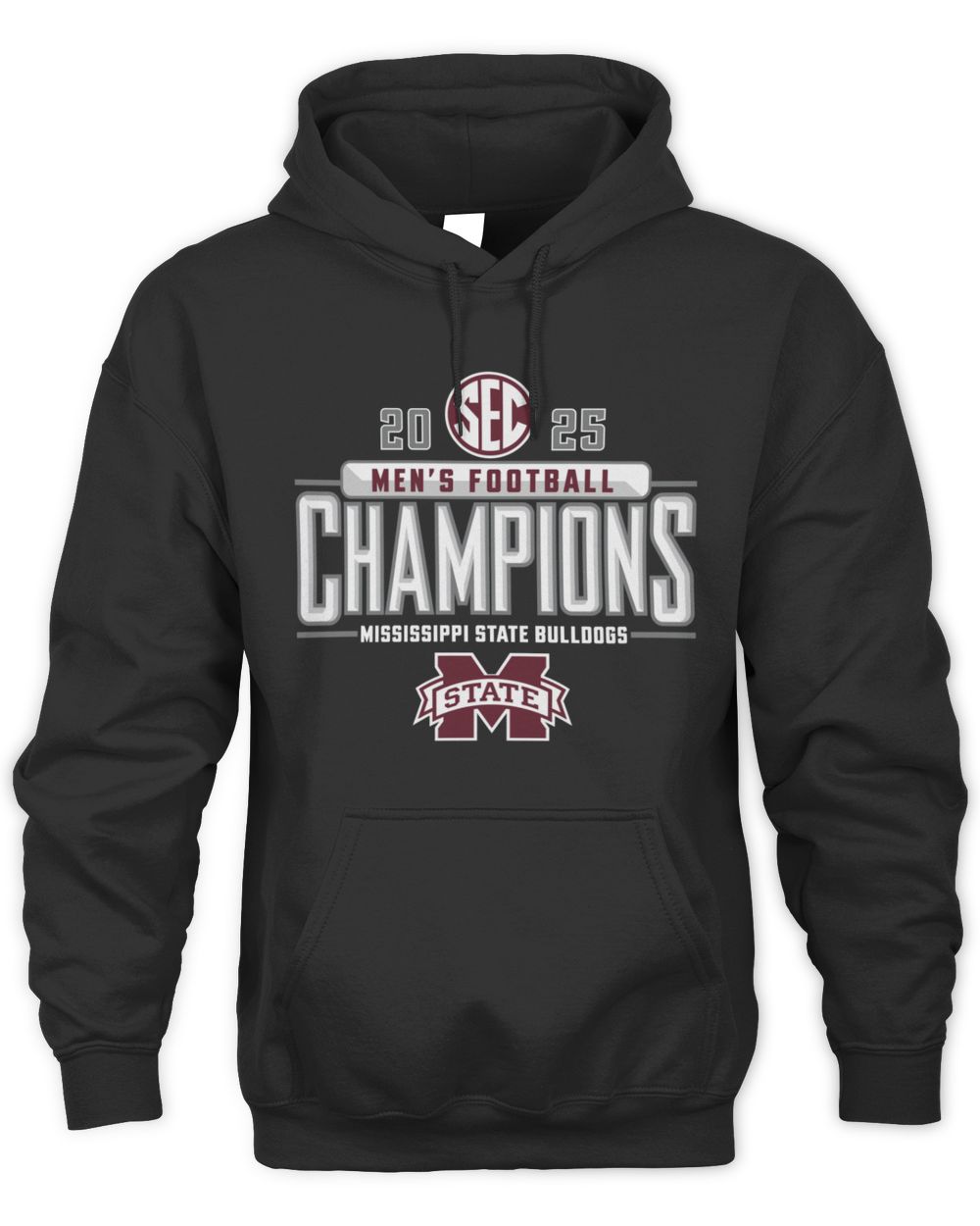 SEC Football Champions 2025 Mississippi State Bulldogs Logo Hoodie