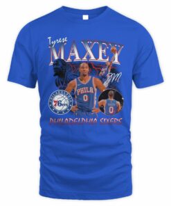 Tyrese Maxey #0 Philadelphia 76ers Player Collage T-Shirt