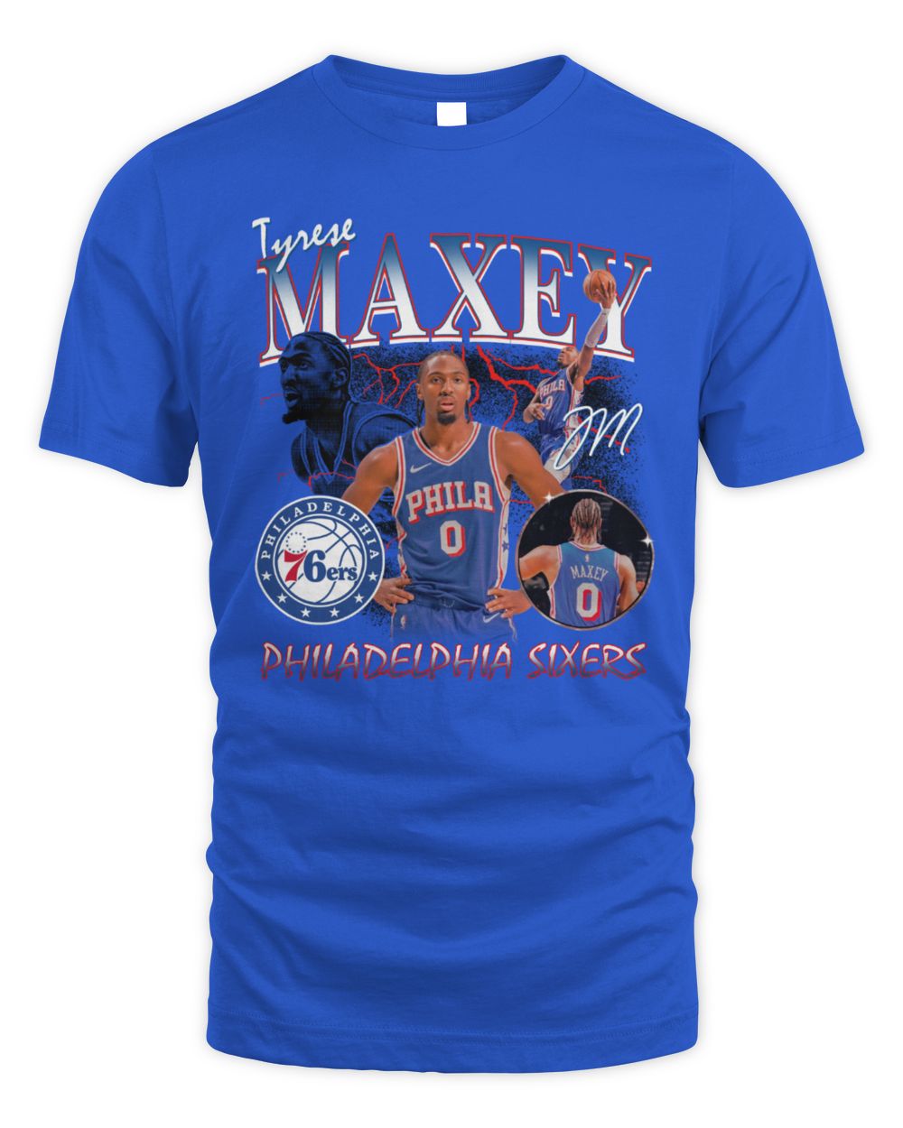 Tyrese Maxey #0 Philadelphia 76ers Player Collage T-Shirt