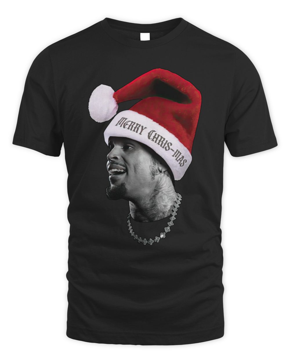Chris Brown Store Merry Christmas Big Head T-Shirt