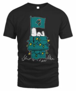 Coastal Carolina Chanticleers Snoopy House Holiday Lights T-Shirt
