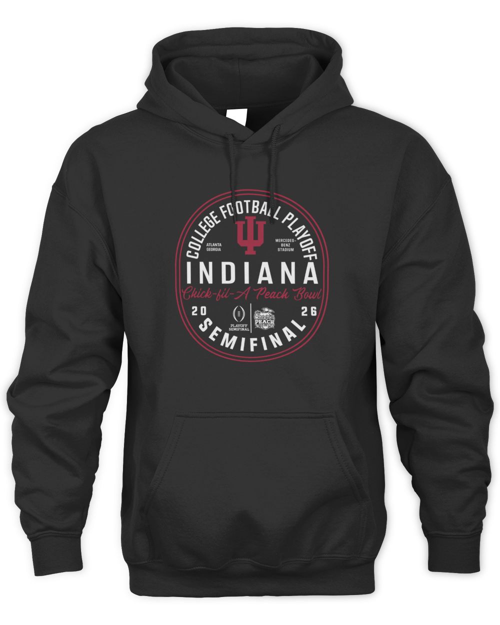 Indiana 2026 Peach Bowl Bound Black Official Hoodie