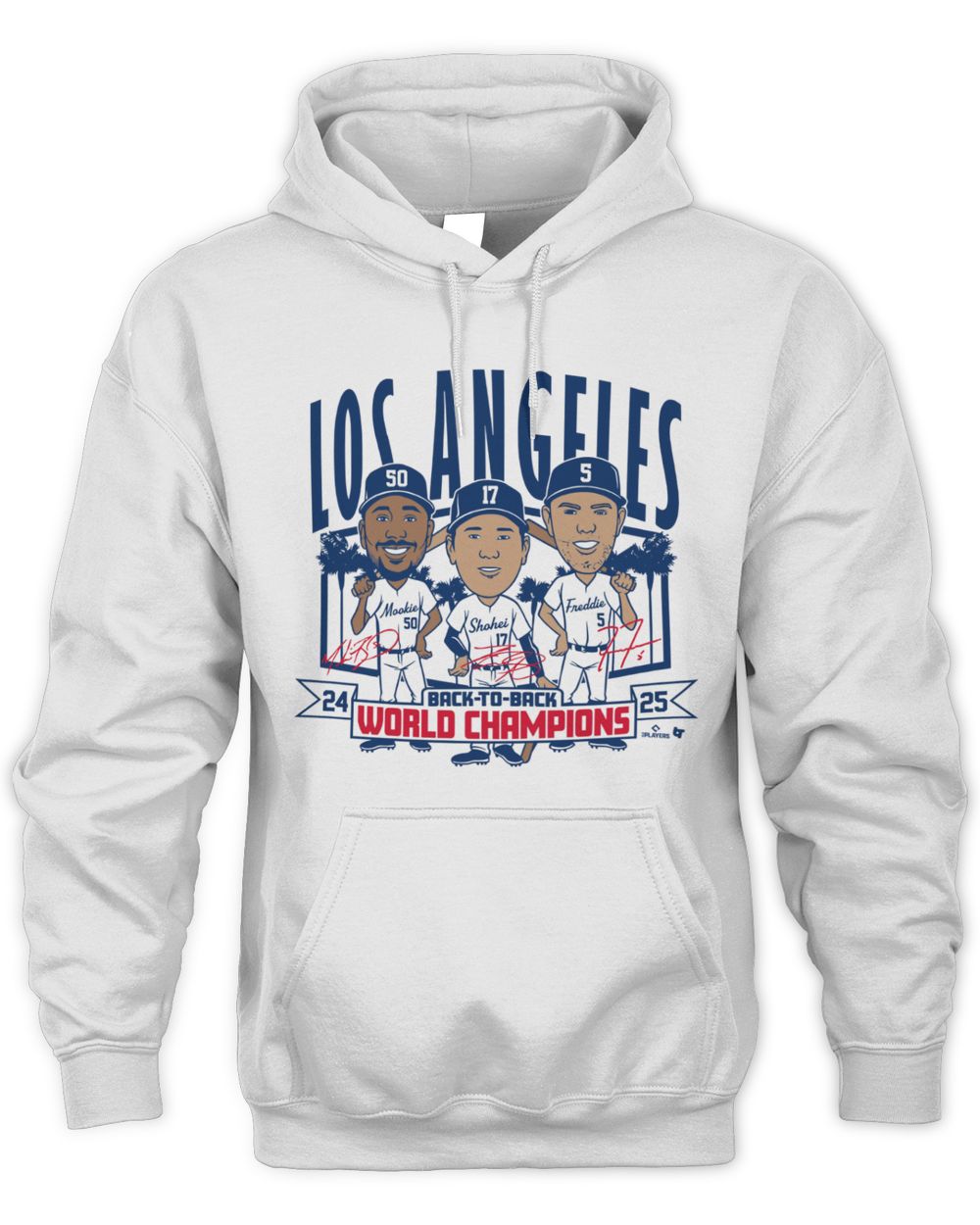 Los Angeles Dodgers 2024 2025 Caricatures Back To Back Champs Hoodie