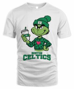 Boston Celtics Grinch Heart Christmas Basketball T-Shirt