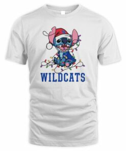Kentucky Wildcats Cute Stitch Christmas Lights NCAA T-Shirt