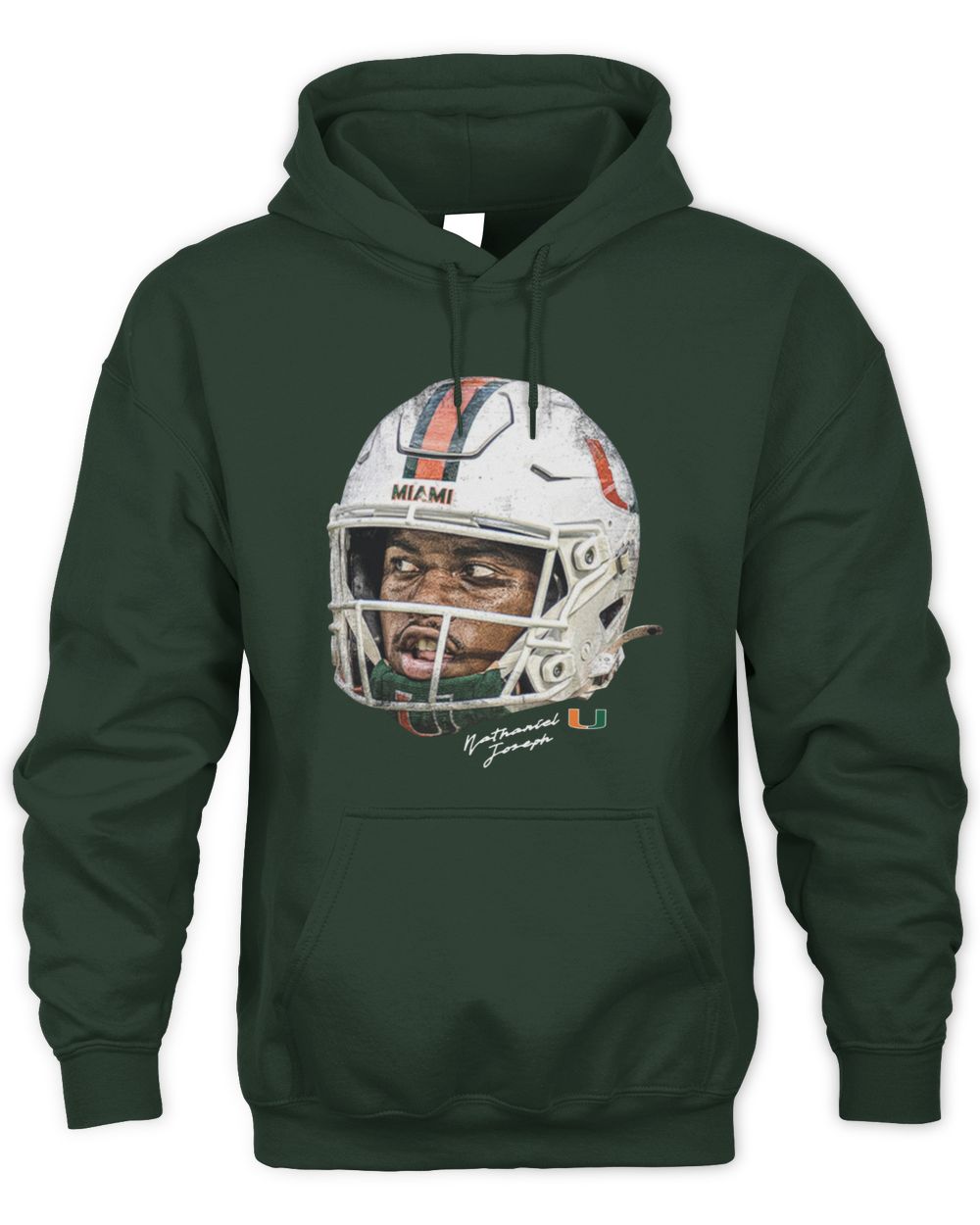 Nathaniel Joseph Game Face NIL Miami Hurricanes Football Helmet Hoodie